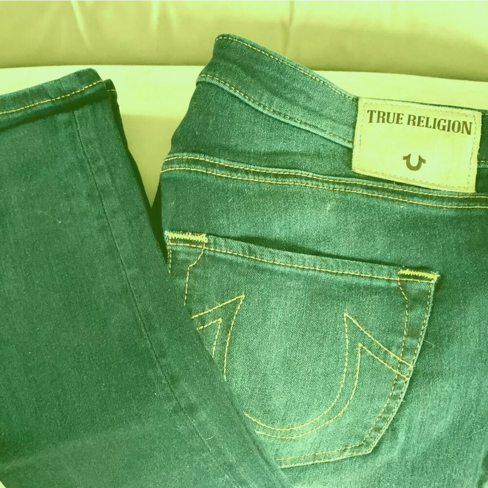 True Religion Jennie Curvy Skinny Jeans Size 29 Dark Wash Stretch